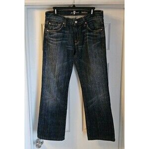 7 For All Mankind Jeans Mens 32 Bootcut Dark Blue USA Made 100% Cotton Y2K